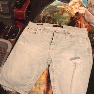Hollister shorts light blue ripped